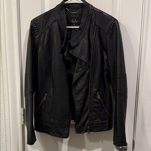 LA Coalition Black Vegan Leather Moto Jacket